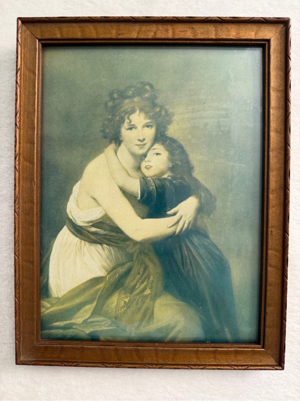 Vintage Framed Reproduction Élisabeth-Louise Vigée Le Brun's 1789 Painting
